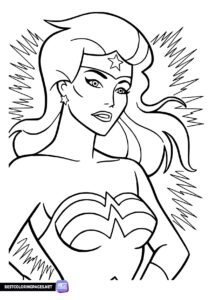 Wonder Woman superhero coloring page