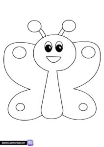 A simple coloring page with a butterfly