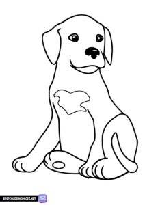 A simple coloring page with a doggie