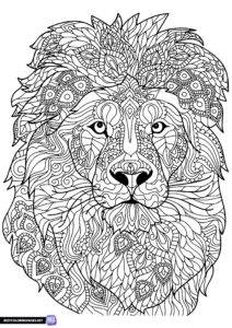 Adult coloring page lion