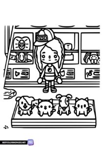 Animals in Toca Life World coloring page