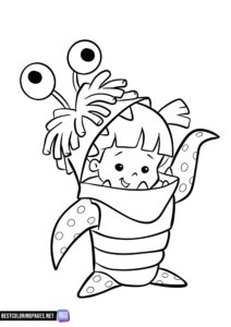 Boo Coloring Page Monsters Inc
