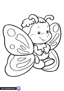 Butterfly coloring page for children