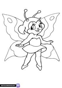 Butterfly coloring page for girls