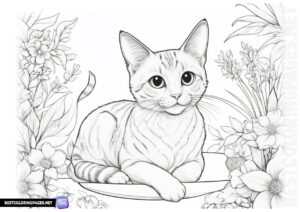 Cat coloring page for adult