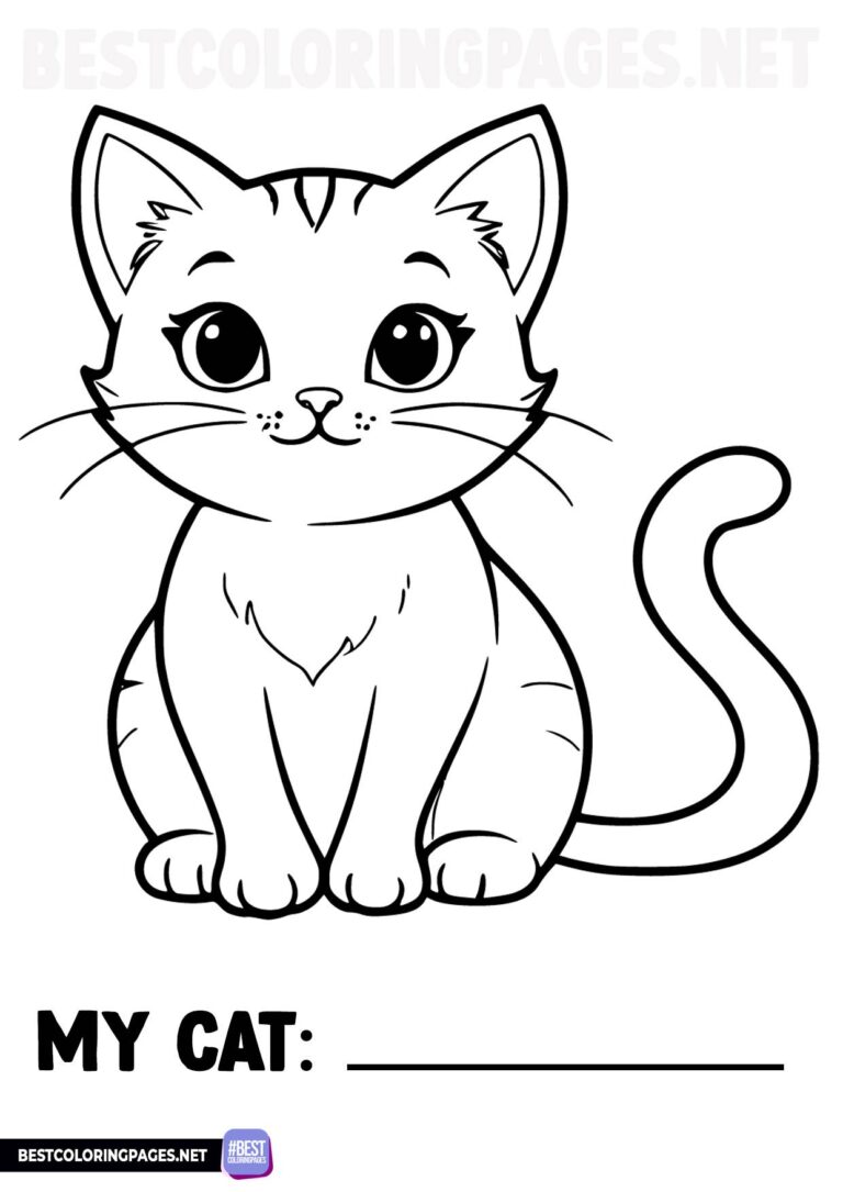 Cat colouring pages