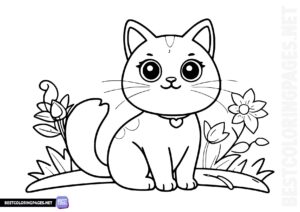 Cat printable coloring page