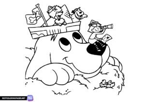 Clifford and friends coloring page