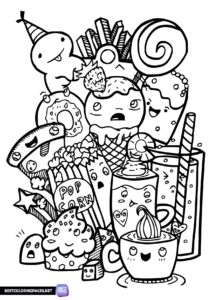 Cute kawaii animals coloring page - Free printable coloring pages