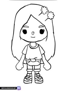 Coloring Page Girl from Toca Boca