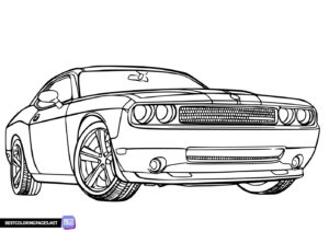 Coloring page with Dodge car