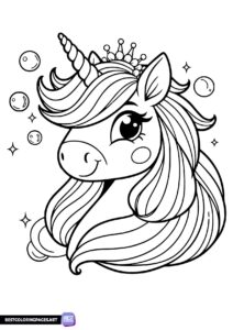 Coloring page with Unicorn