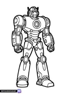 Coloring page with a robot