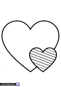 Coloring page heart with the word Love