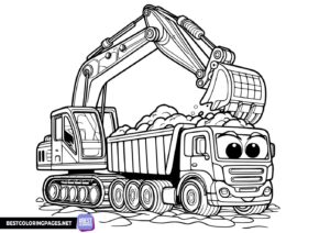 Coloring pages for kids Excavators