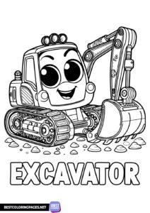 Coloring pages for kids excavator