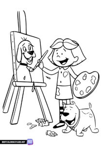 Coloring pages with Clifford the dog