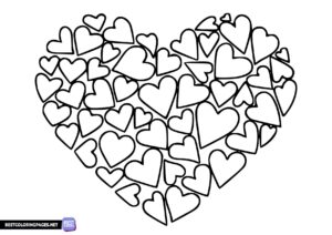 Coloring pages Valentines Day card