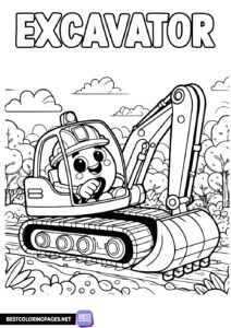 Construction machinery coloring pages for kids