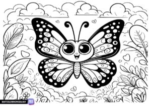 Cute Butterfly colouring page