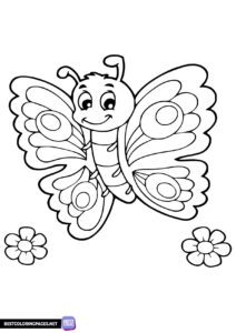 Cute butterfly coloring page