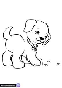 Cute dog coloring page to print