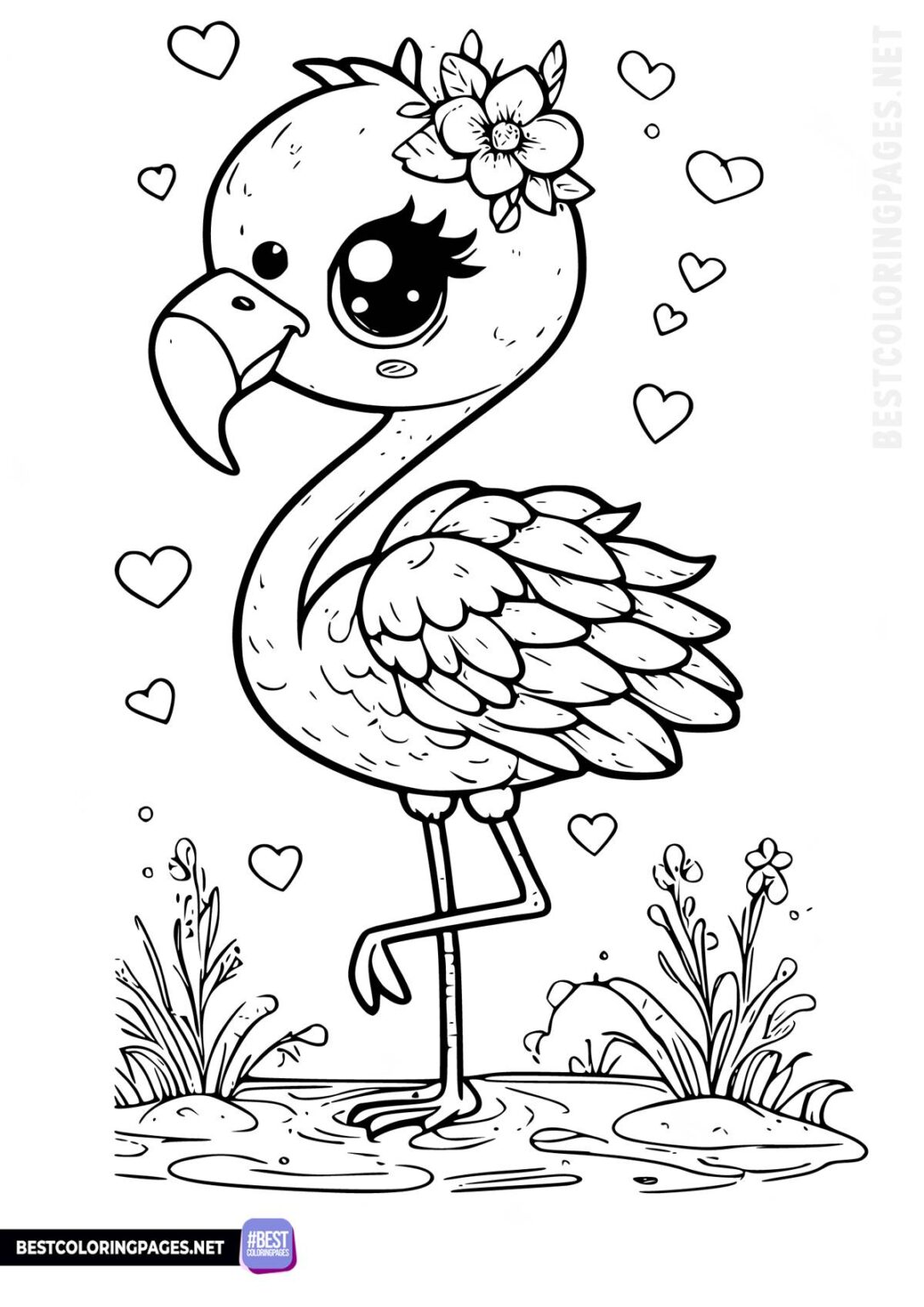 Cute flamingo coloring pages - Free printable coloring pages