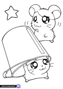 Cute hamsters coloring page