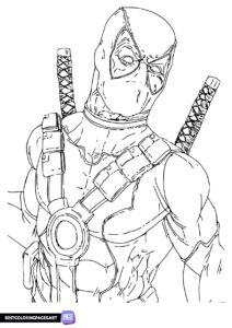Deadpool free printable coloring page