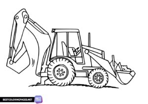 Digger colouring picture