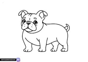 Easy Bulldog coloring page