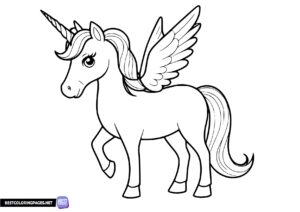 Easy Unicorn coloring page
