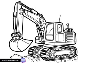 Excavator coloring page