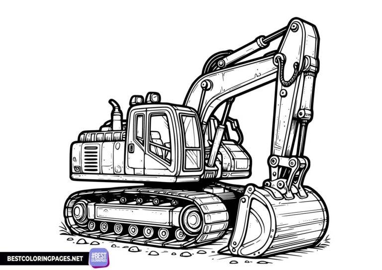 Excavator coloring page free