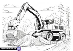 Excavator coloring pages for adults