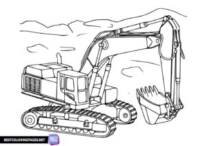 Excavator coloring pages printable
