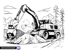 Excavator coloring pages to print