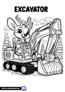 Excavator coloring pages to print for free