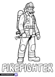 Firefighter coloring page