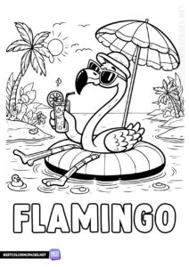 Flamingos coloring page to print