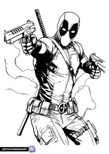 Free printable Deadpool coloring pages
