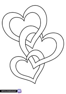 Free printable hearts coloring page