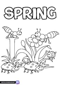 Free printable spring coloring page