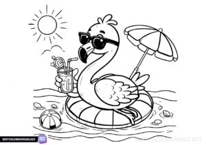Funny Flamingo coloring pages
