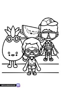 Funny coloring pages by Toca Boca