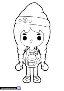 Girl character from Toca Life World coloring sheets