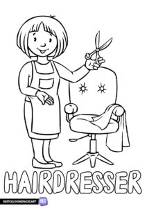 Hairdresser coloring page