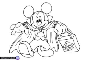 Halloween Coloring Page Mickey Mouse