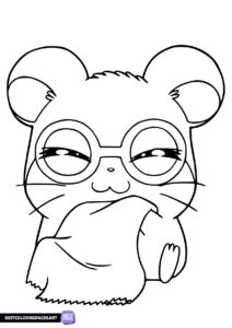 Hamster kawaii coloring page