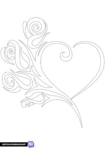 Heart coloring page for Valentines Day